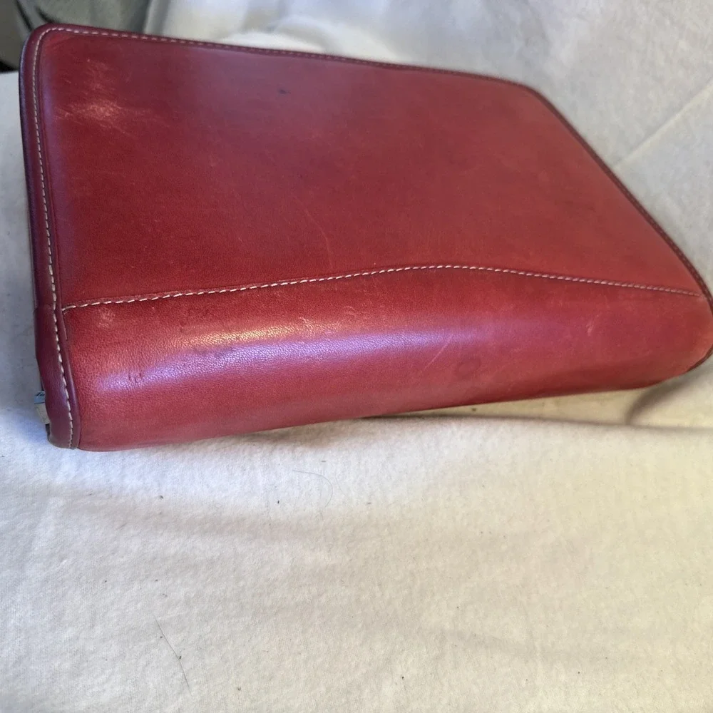 Franklin Covey 7 Ring Genuine Full Grain Leather Inside & Out 11x8